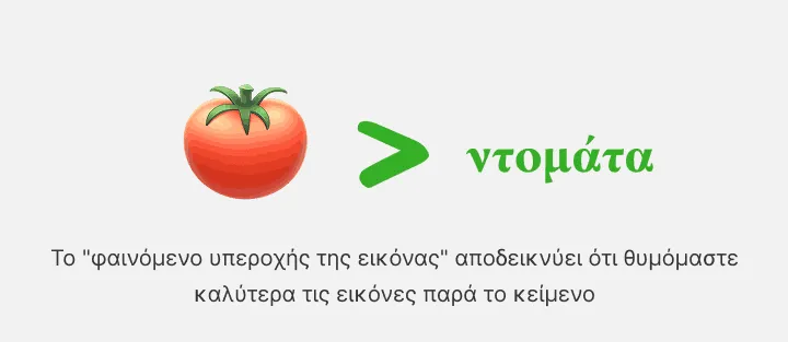 Σχέδιο ντομάτας με σύμβολο μεγαλύτερο από τη γραμμένη λέξη ντομάτα