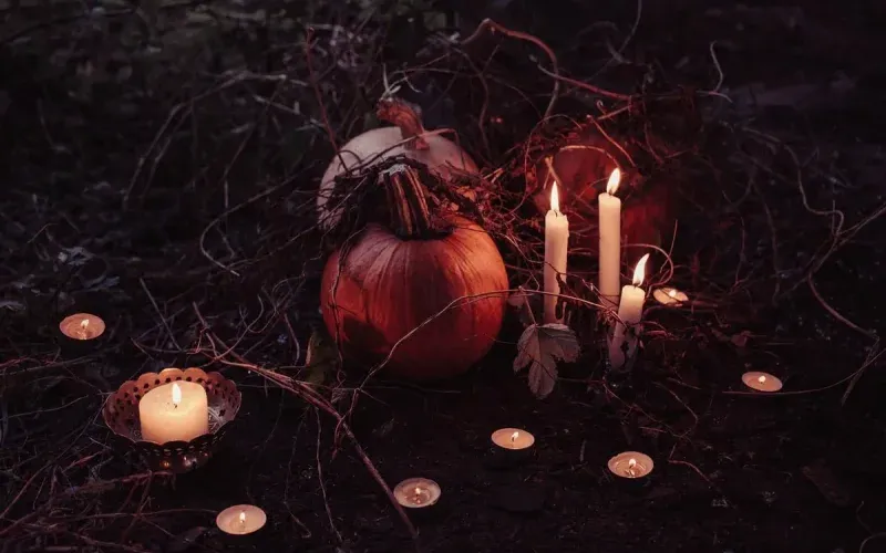 A photo illustrating gruesome DIY Halloween yard decorations