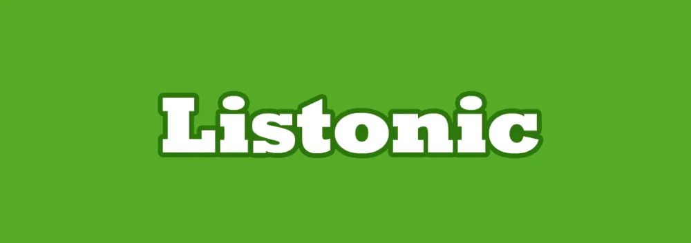 Der Listonic-Schriftzug in Weiß auf grünem Hintergrund