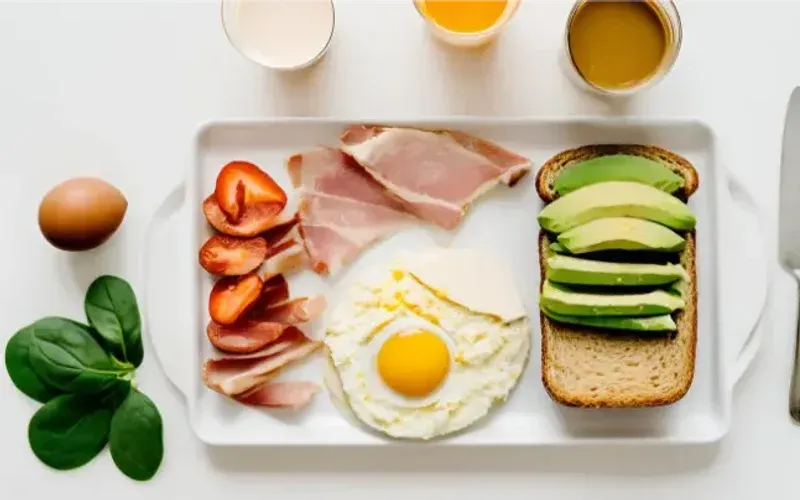 Overhead shot of small bowls of dishes for the 30-day breakfast meal plan